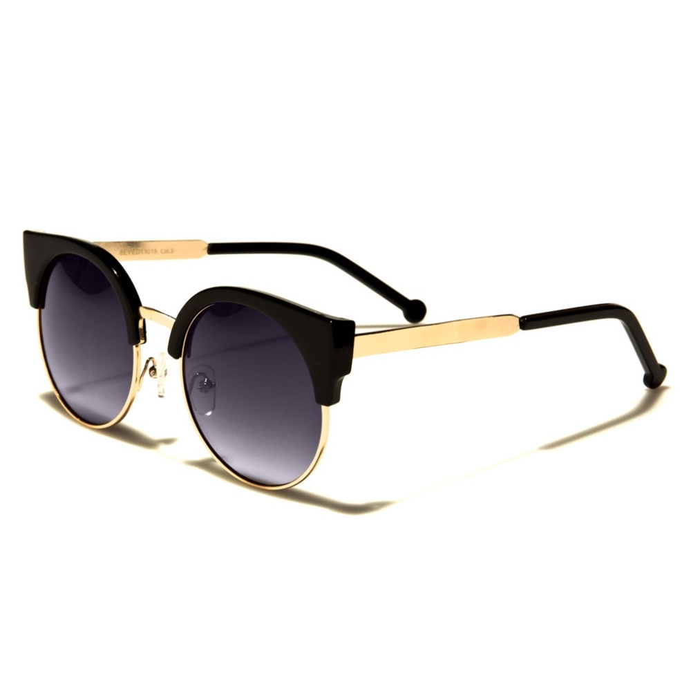 Round Cat Eye Gradient Sunglasses Black